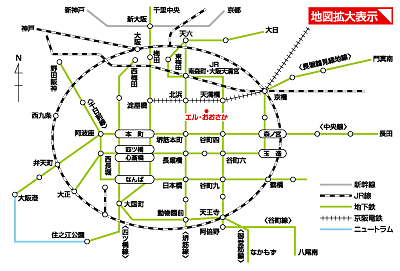 エル・おおさかまでの沿線地図